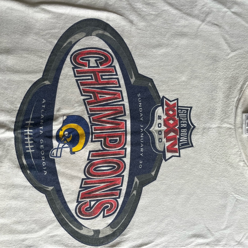 Super Bowl XXXIV 2000 T-Shirt St. Louis Rams Champions XXL